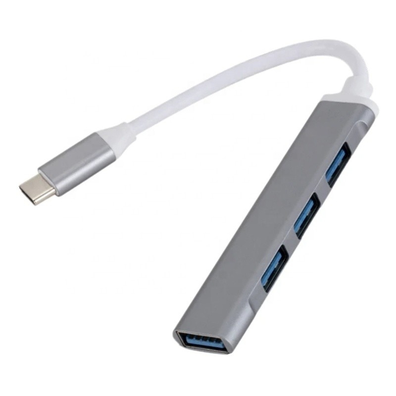 Aluminium 4 ports USB Type-C à USB 3.0 2.0 Data Hub pour le transfert de données à grande vitesse