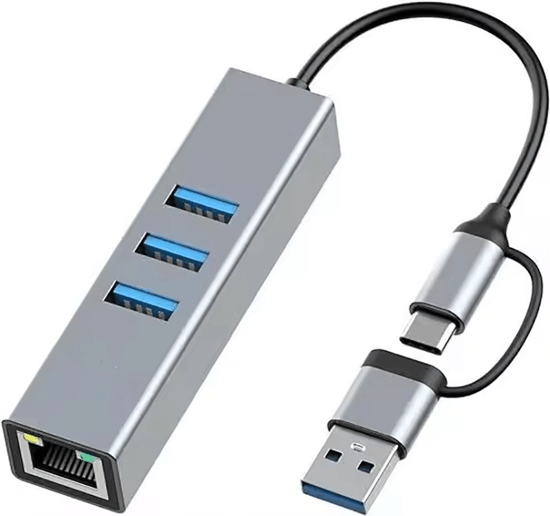 Adaptateur USB de type C à Ethernet avec 14 ports USB 1000 Mbit/s Gigabit RJ45 LAN Hub