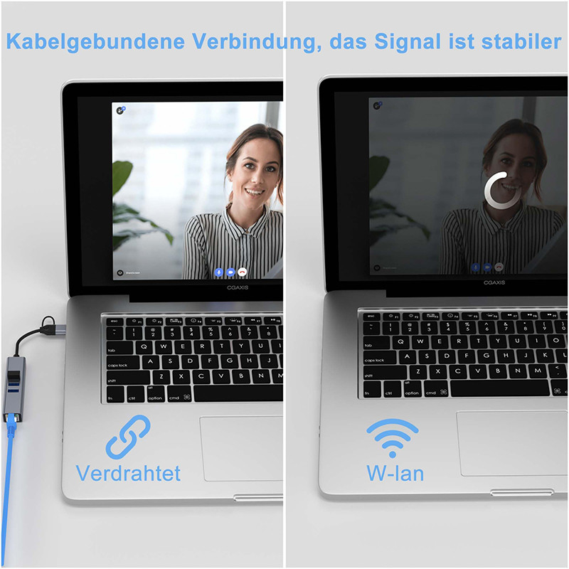 Adaptateur LAN USB de type C Hub USB C 6 en 2 avec 3 ports USB 3.0 et interface LAN RJ45 Gigabit