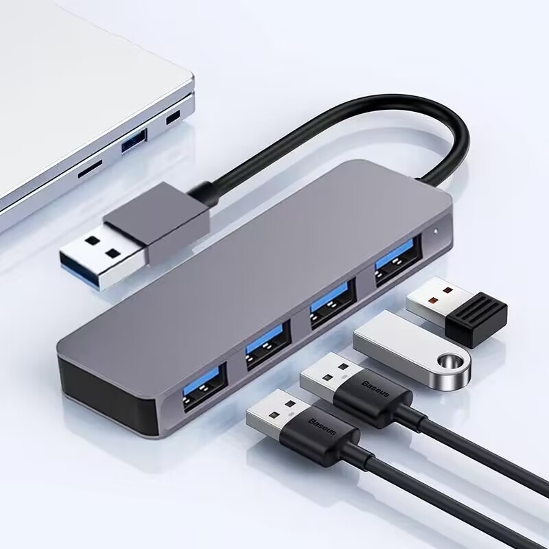 USB 3.0 HUB à haute vitesse 4 ports 5 Gbps USB C portable avec adaptateur d'alimentation pour PC Mac Laptop