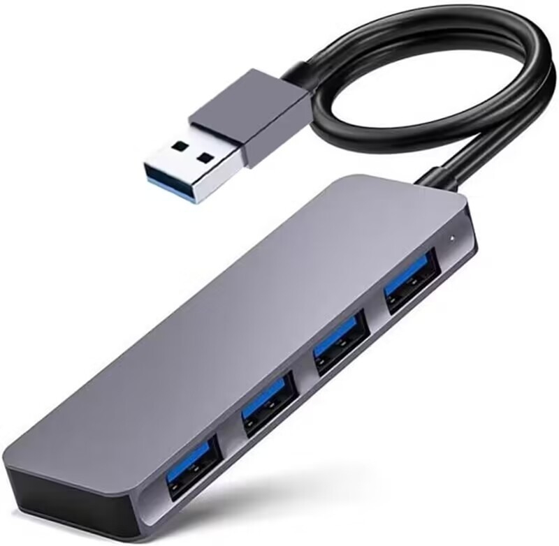 USB 3.0 HUB à haute vitesse 4 ports 5 Gbps USB C portable avec adaptateur d'alimentation pour PC Mac Laptop