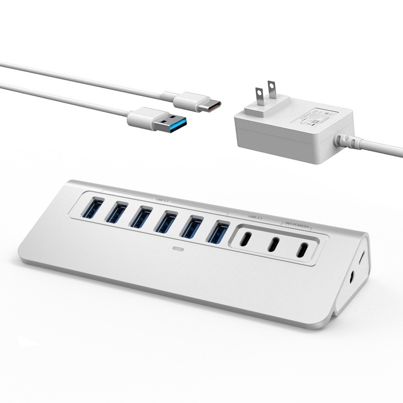10 ports USB C Hub Portable USB C Hub de type C à 4 ports USB A Pour le PC tablette