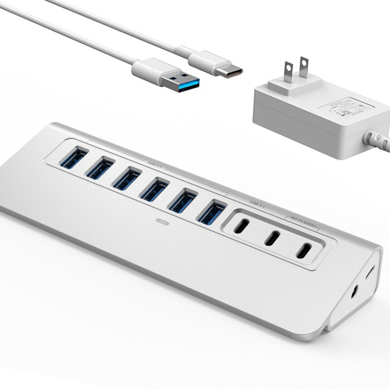10 ports USB C Hub Portable USB C Hub de type C à 4 ports USB A Pour le PC tablette