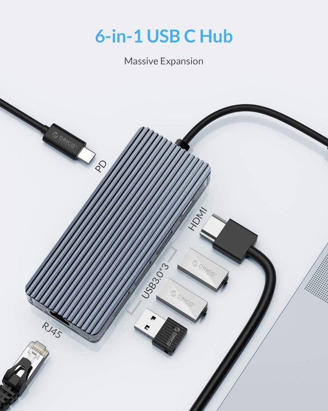 TYPE-C Homme 11 en 1 Hub Adaptateur de station d'accueil pour ordinateur portable avec 1000 Mbps RJ45 et USB-C PD