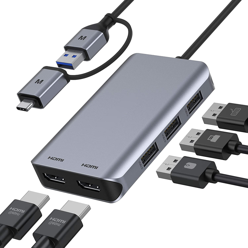 Interface USB 3.1 type 10 en 1 hub type C pour le transfert et la recharge de données à grande vitesse