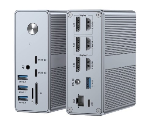 Livraison d'énergie jusqu'à 120 W de station d'accueil USB-C Hub avec lecteur de carte microSD3.0 avec performance