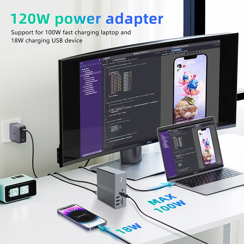 Support multi-affichage Station d'accueil USB-C et Displaylink IC révolutionner votre efficacité de travail avec les ports HDMI 8K
