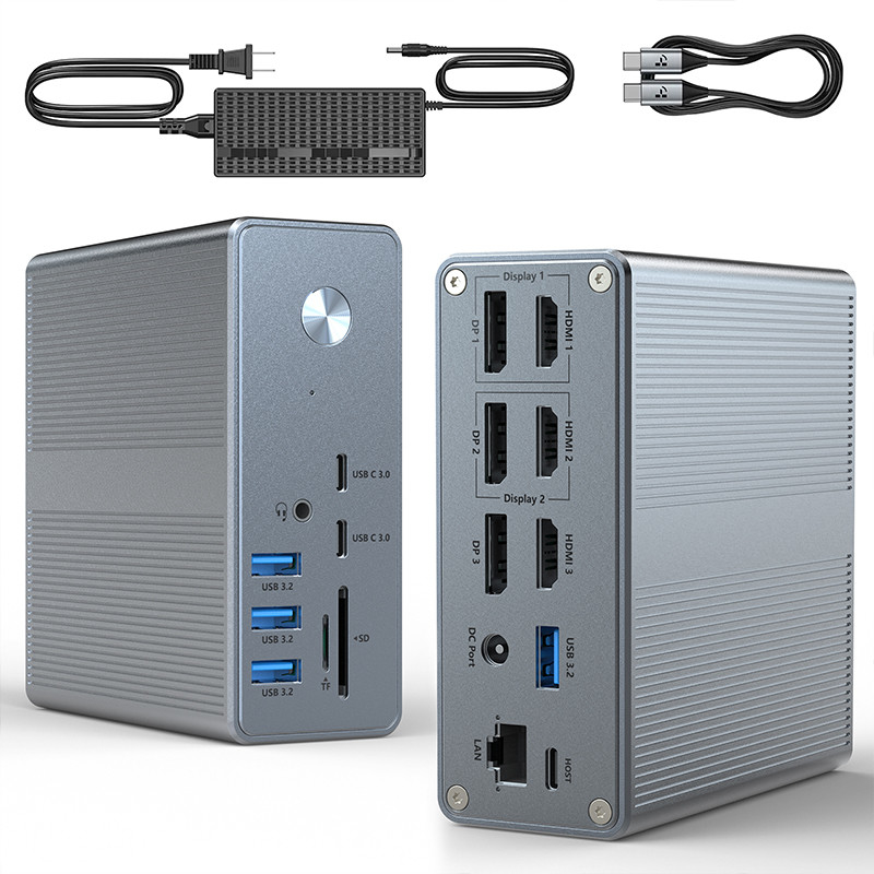 Support multi-affichage Station d'accueil USB-C et Displaylink IC révolutionner votre efficacité de travail avec les ports HDMI 8K