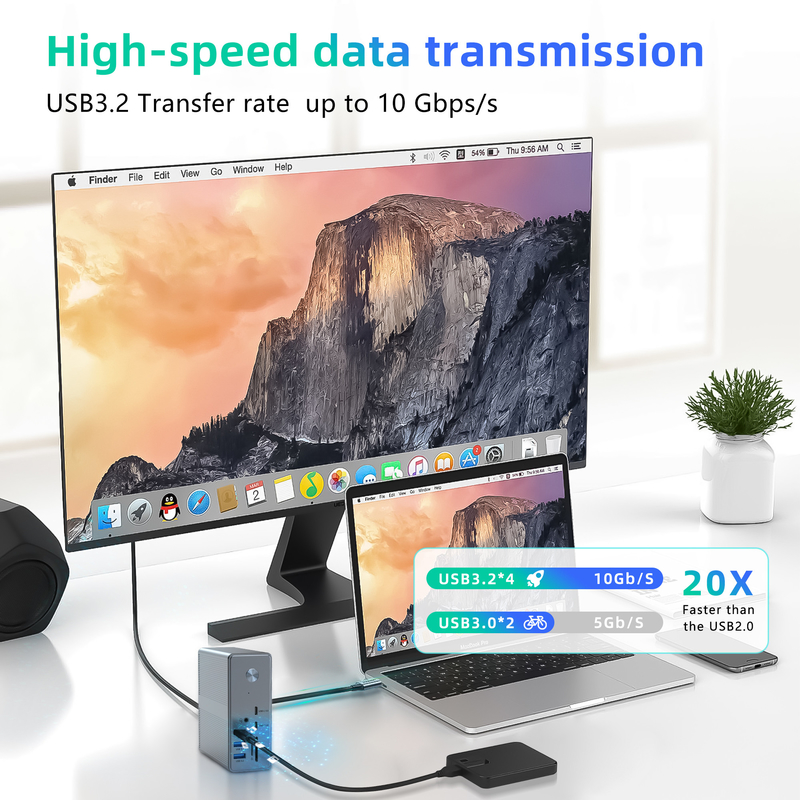 Support multi-affichage Station d'accueil USB-C et Displaylink IC révolutionner votre efficacité de travail avec les ports HDMI 8K
