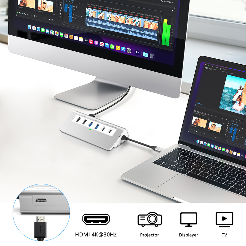 Caractéristiques supplémentaires Station d'amarrage USB-C 9 en 1 avec manuel d'utilisation et conception compacte inclus