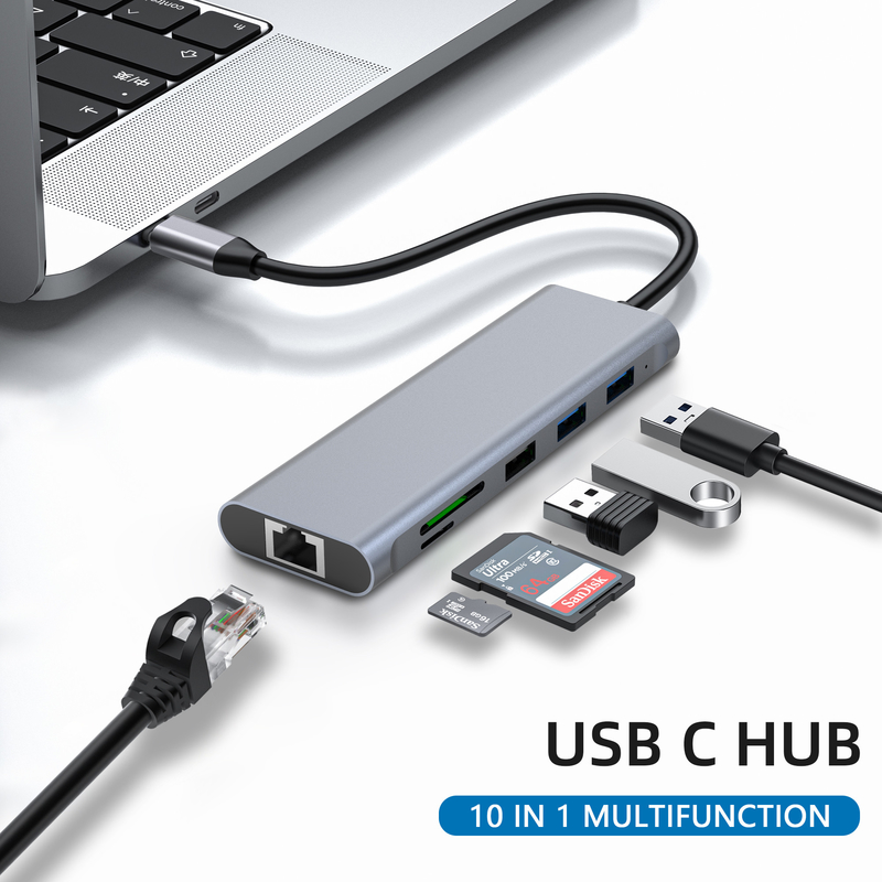 Adaptateur USB de type C avec ports USB 3.0 et RU6A-H2