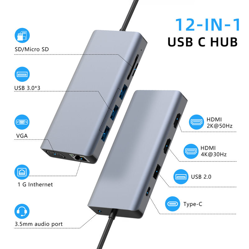Station d'accueil USB-C La combinaison parfaite du type d'interface USB 3.1 et de la connectivité du port de type C