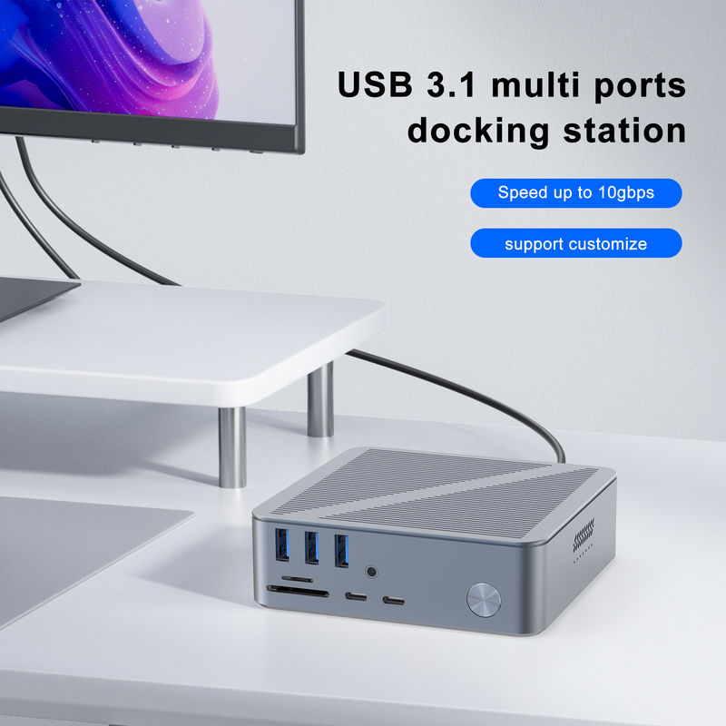 Station d'accueil USB-C pour ordinateur de bureau HDMI, résolution 4K, DisplayPort, USB C 3.1 pour ordinateur portable