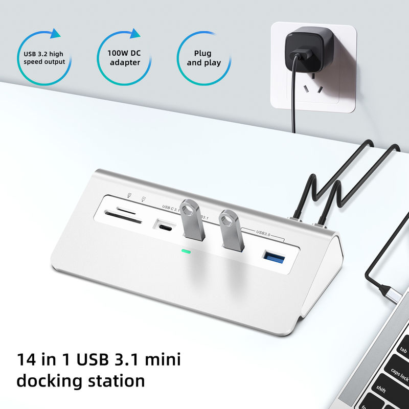 Station d'accueil de bureau Subosen Manufacture 14 en 1 Type-c USB C 1G Ethernet 4K HDMI