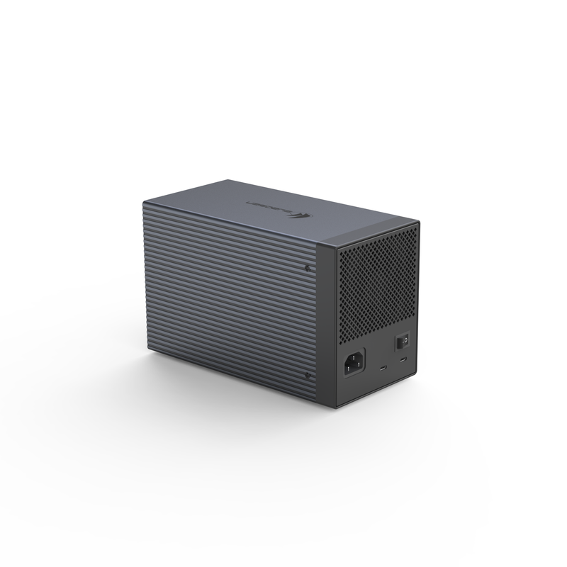 Emballage de disque dur RAID en alliage d'aluminium de qualité aéronautique avec RAID 6 modes matériels et double réseau de stockage DAS de type C de 10 Gbps